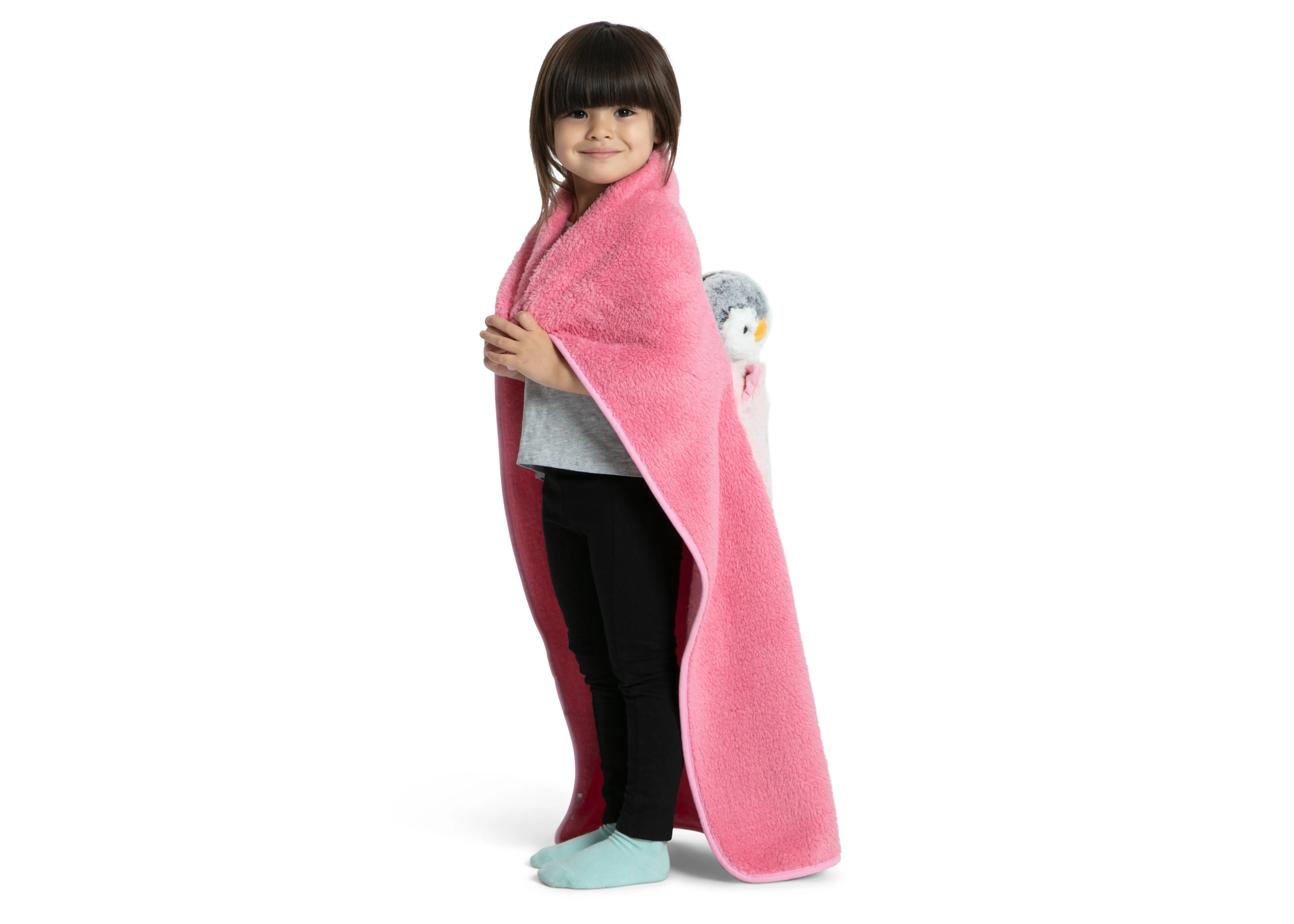 Personalized Sherpa Throw Blanket with Storage Pocket for Kids