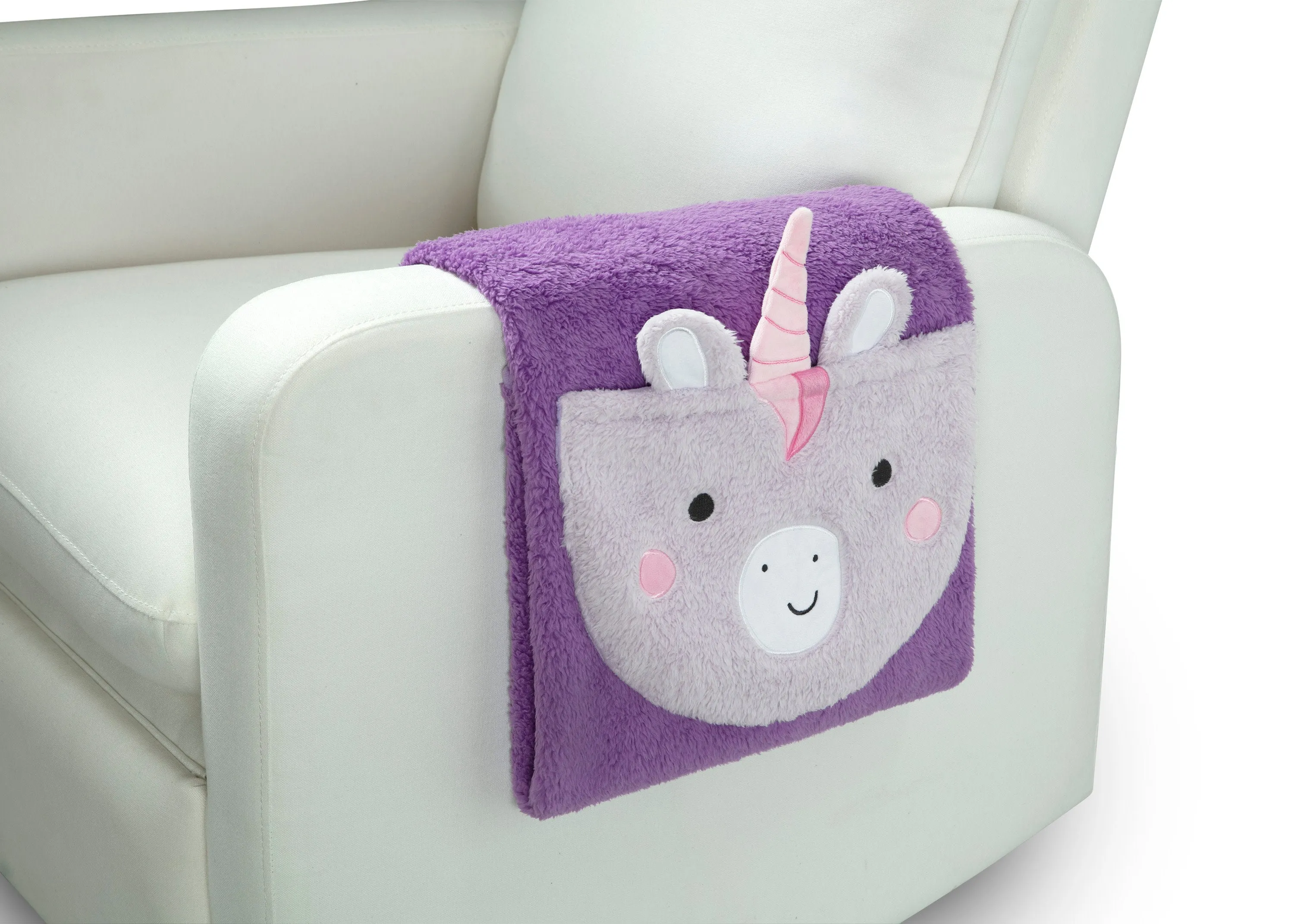 Personalized Sherpa Throw Blanket with Storage Pocket for Kids