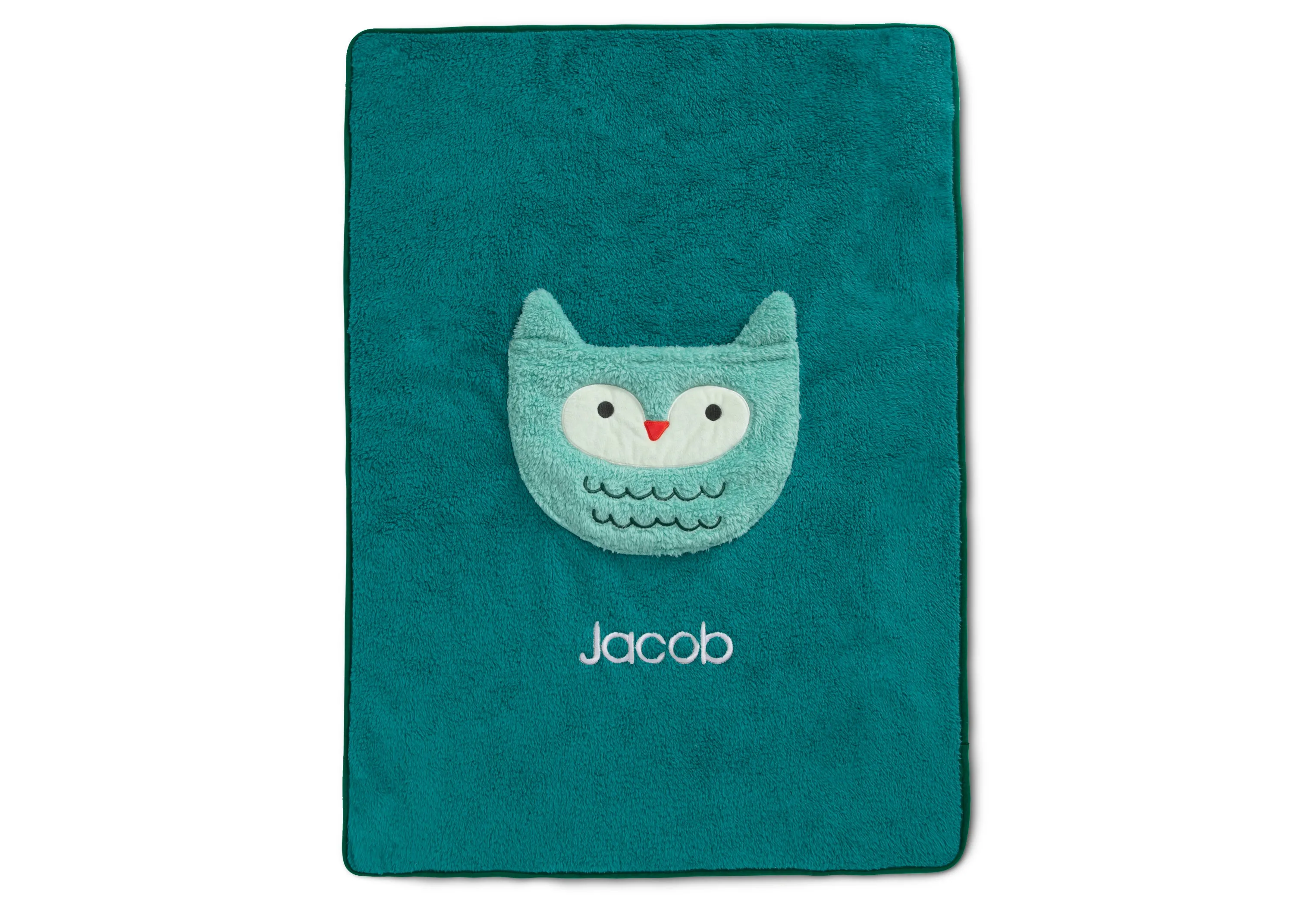 Personalized Sherpa Throw Blanket with Storage Pocket for Kids