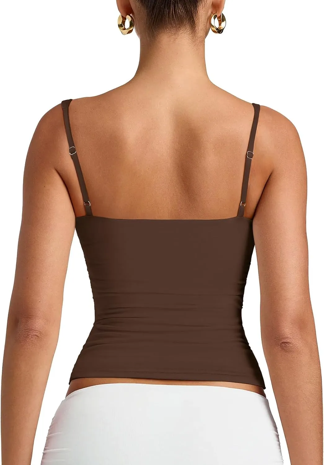 PINKMSTYLE Womens Sexy V Neck Cami Top Sleeveless Double Lined Tank Tops Going Out Y2K Spaghetti Strap Crop Tops 2025