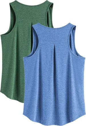 PINSPARK Workout Tops for Women Racerback Tank Top Pack Sleeveless Athletic Running Tops Loose Gym Shirt Quick Dry Yoga Tank