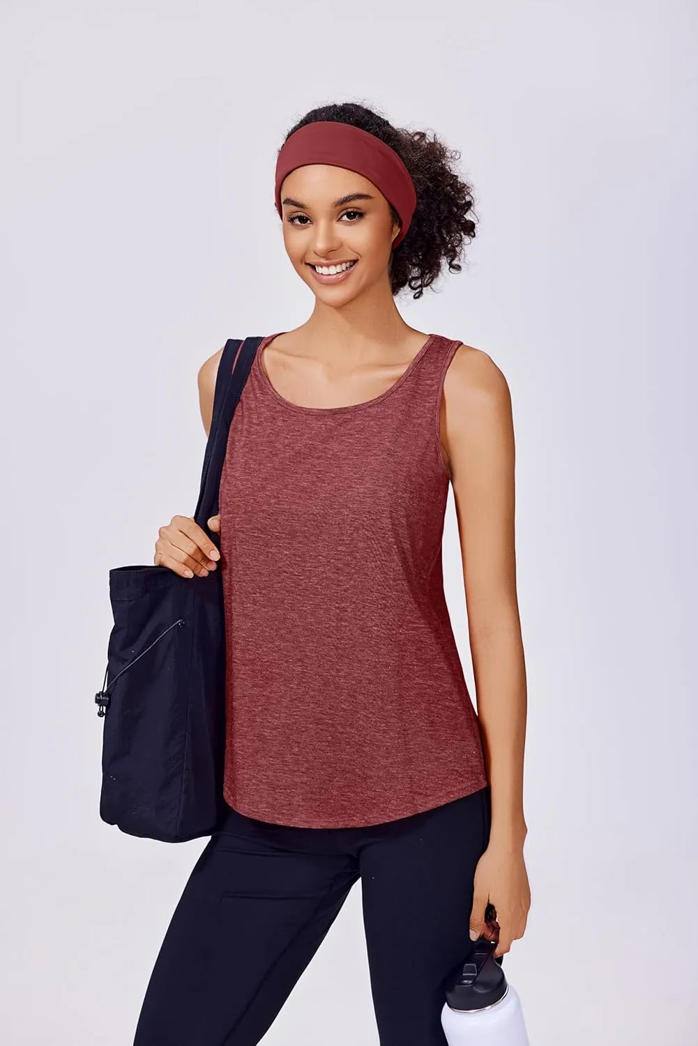 PINSPARK Workout Tops for Women Racerback Tank Top Pack Sleeveless Athletic Running Tops Loose Gym Shirt Quick Dry Yoga Tank
