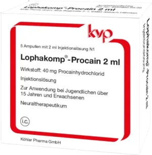 Procaine hydrochloride, LOPHAKOMP Procaine 2 ml injection solution