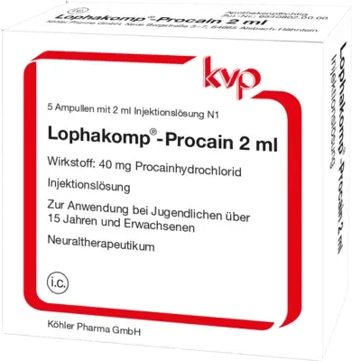 Procaine hydrochloride, LOPHAKOMP Procaine 2 ml injection solution