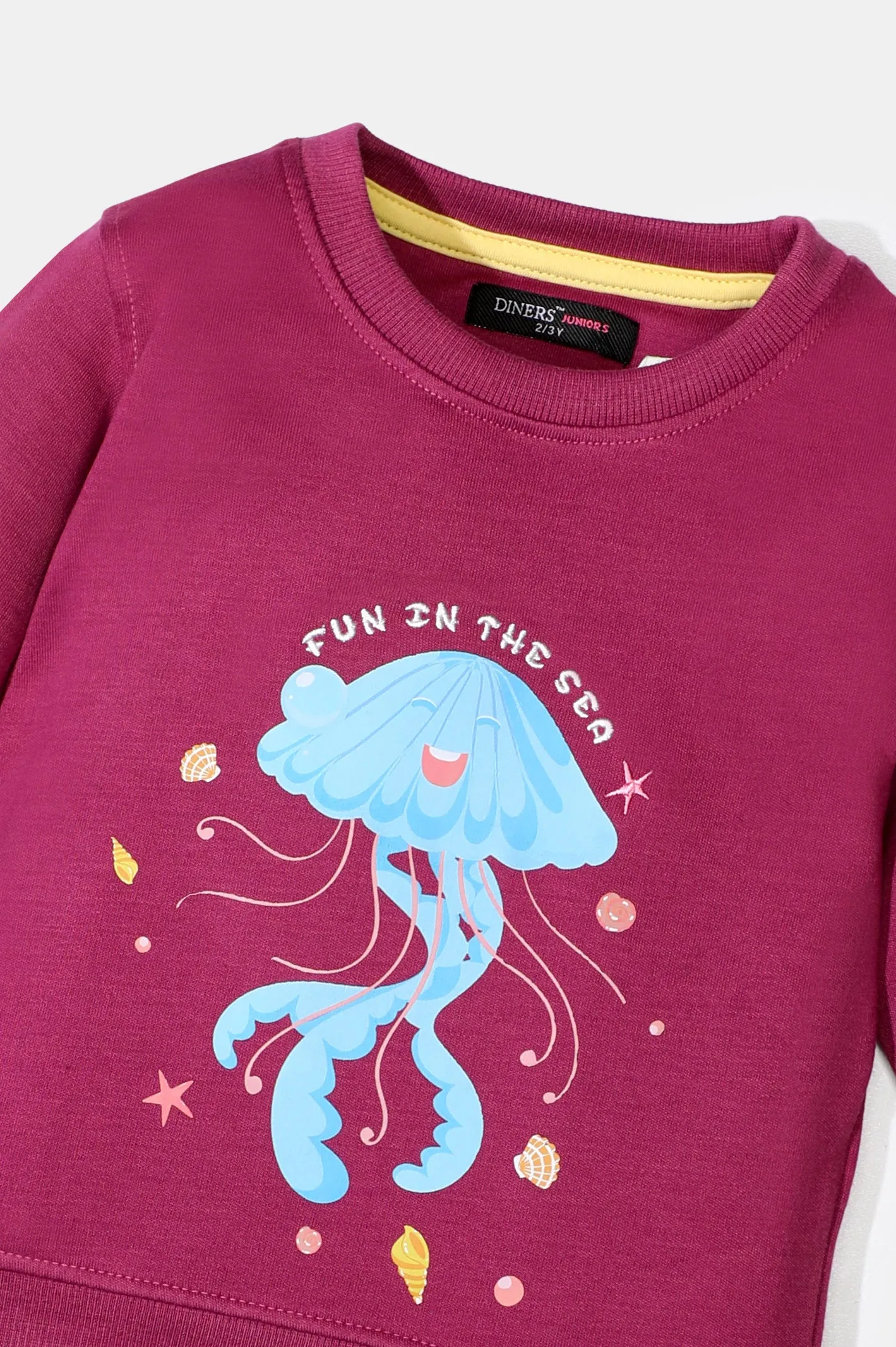 Purple Graphic Print Girls Sweatshirt