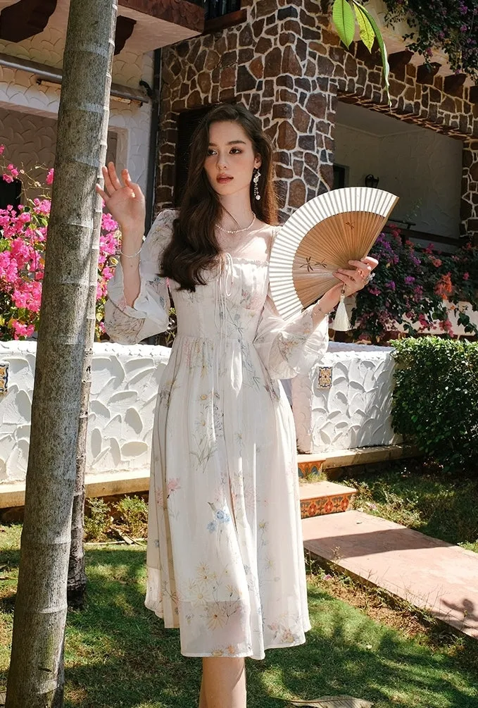 Romantic Off-Shoulder Floral Midi Dress