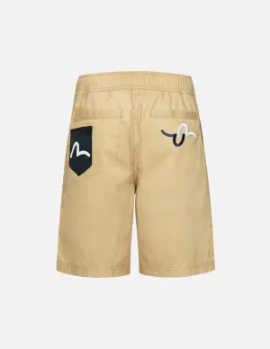 Seagull Embroidery Woven Shorts