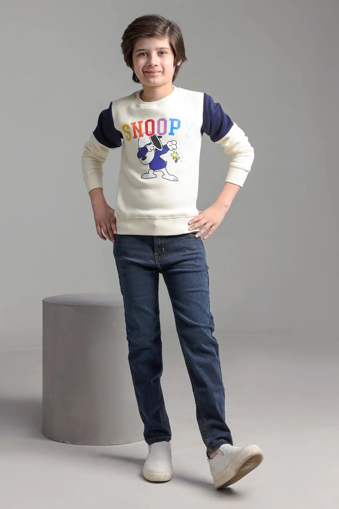 Snoopy Graphic Print Boys Sweatshirt