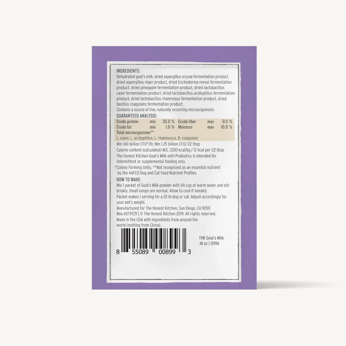 The Honest Kitchen Daily Boosters - Instant Goat's Milk 0.18oz/5g Sachet