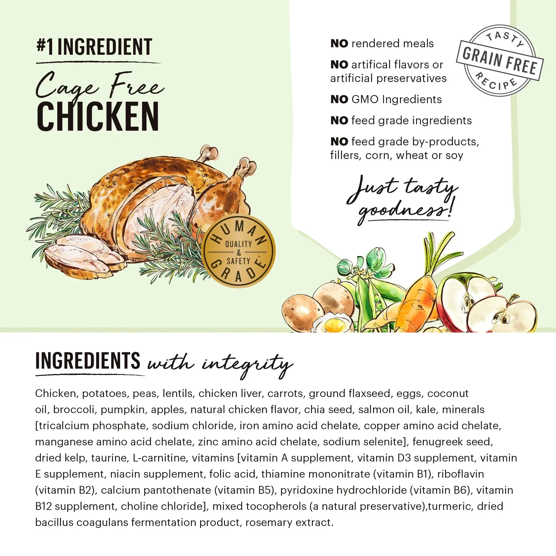 The Honest Kitchen Grain Free Chicken Clusters For Small Breeds Dry Dog Food (4 LB)
