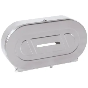 Twin Jumbo Bathroom Tissue Dispenser - Steel