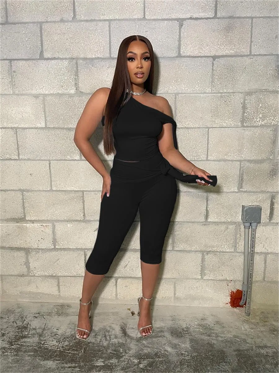 Two Piece Sets for Women Summer Outfits Off The Shoulder Tops Pants Sets Sexy Jumpsuits Vacation Outfits Matching Sets
