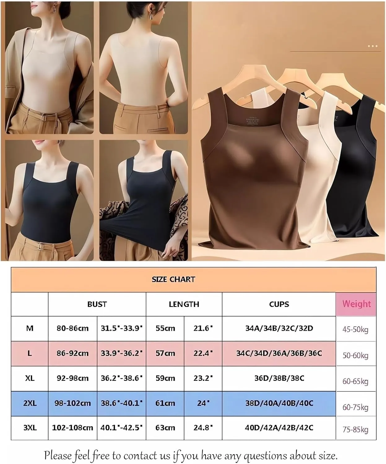 U Neck Shapewear Built-in Bra Tank Shaping Camisoles Built in Bra Shaper Cami Tank Top Support Women Slimming Tummy Tanktop