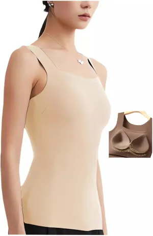 U Neck Shapewear Built-in Bra Tank Shaping Camisoles Built in Bra Shaper Cami Tank Top Support Women Slimming Tummy Tanktop