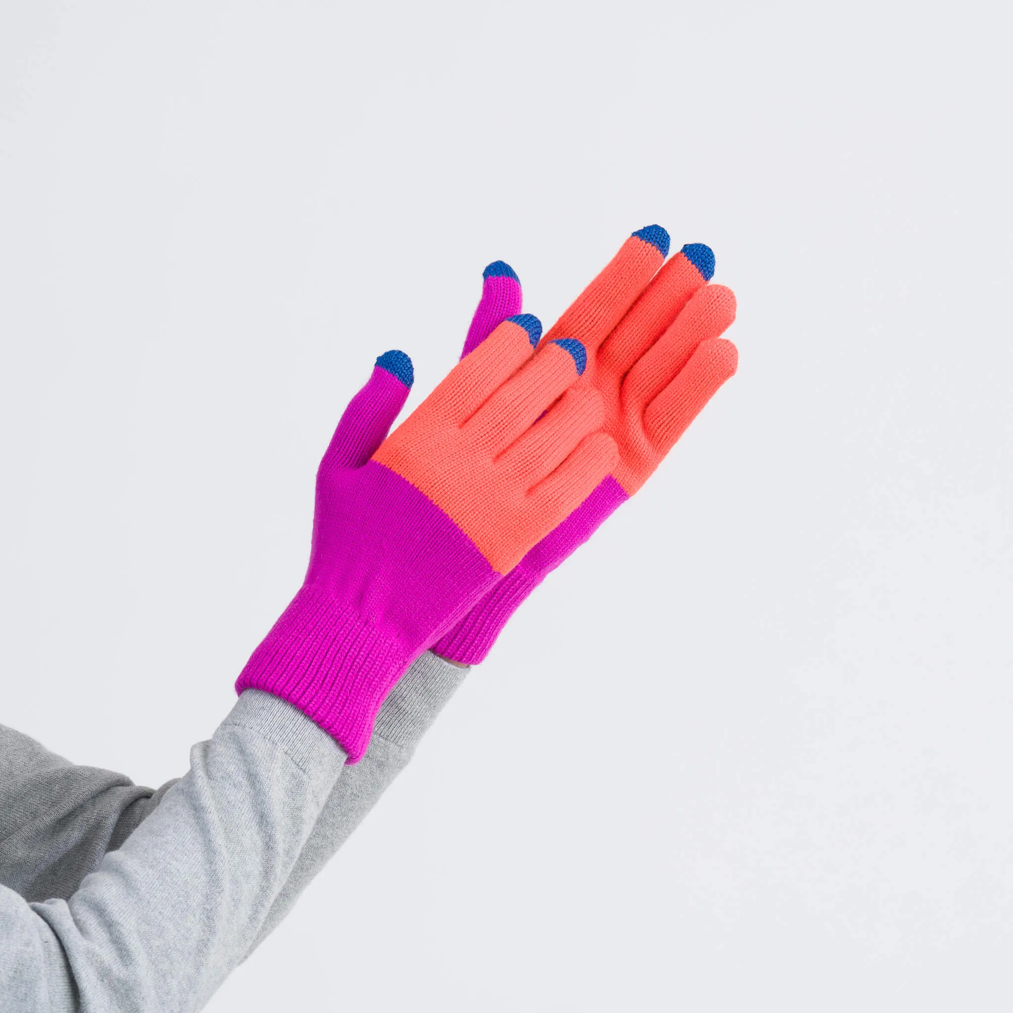 Verloop: Colorblock Touchscreen Gloves - Poppy Magenta