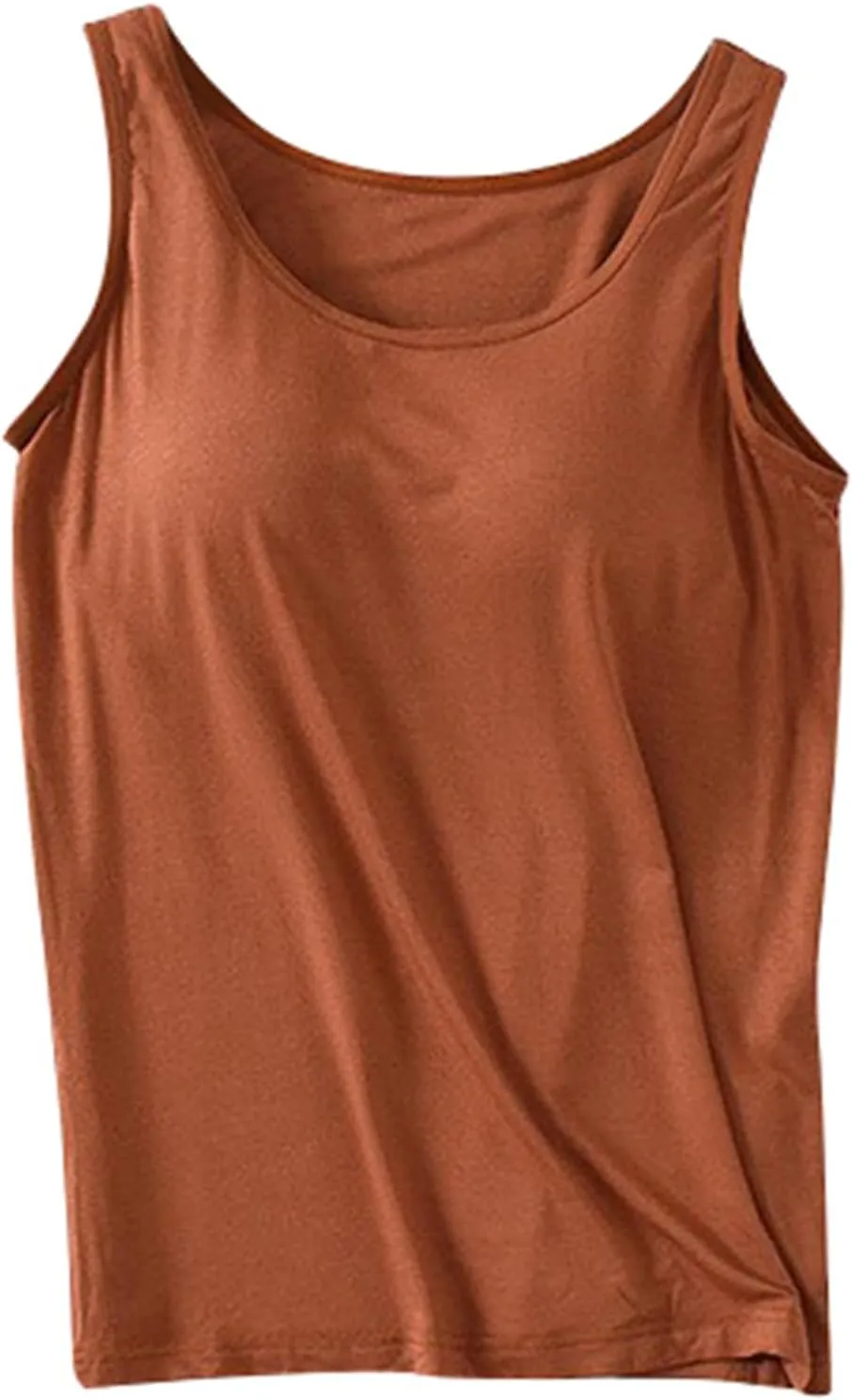 Women Built-in Bra Tank Tops Cotton Undershirt Shelf Bra Camisoles Sleeveless Gym Workout Yoga Tops Casual Basic Layer Camis