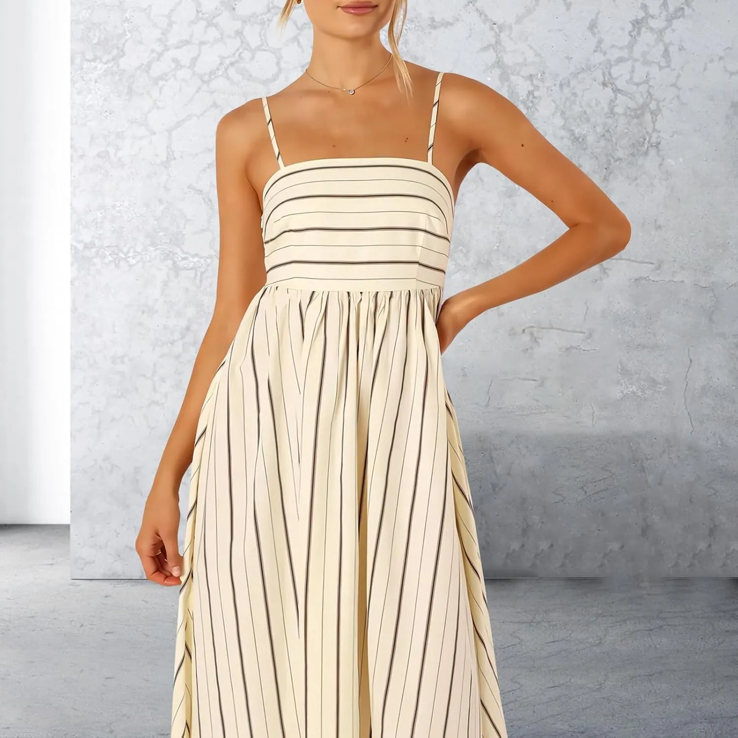 Women Spaghetti Strap Graffiti Maxi Dress Sleeveless Loose Boho Flowy Long Sundress Colorful A Line Beach Sundress