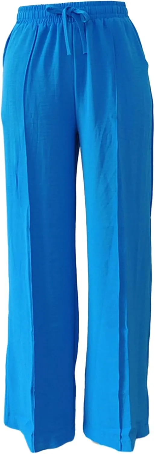Women's 2 Piece Outfits Button Down Long Sleeve Shirt and Wide Leg Pants Set Trendy Loungewear Vacation Sets