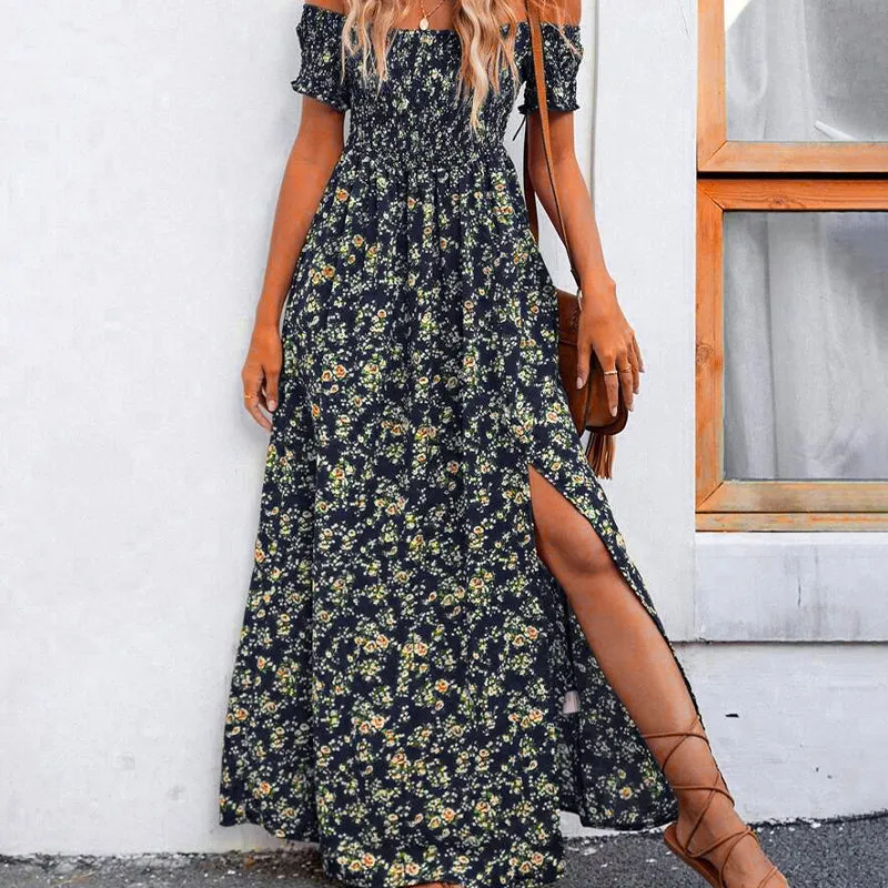 Women's Elegant Floral Off-Shoulder Dress