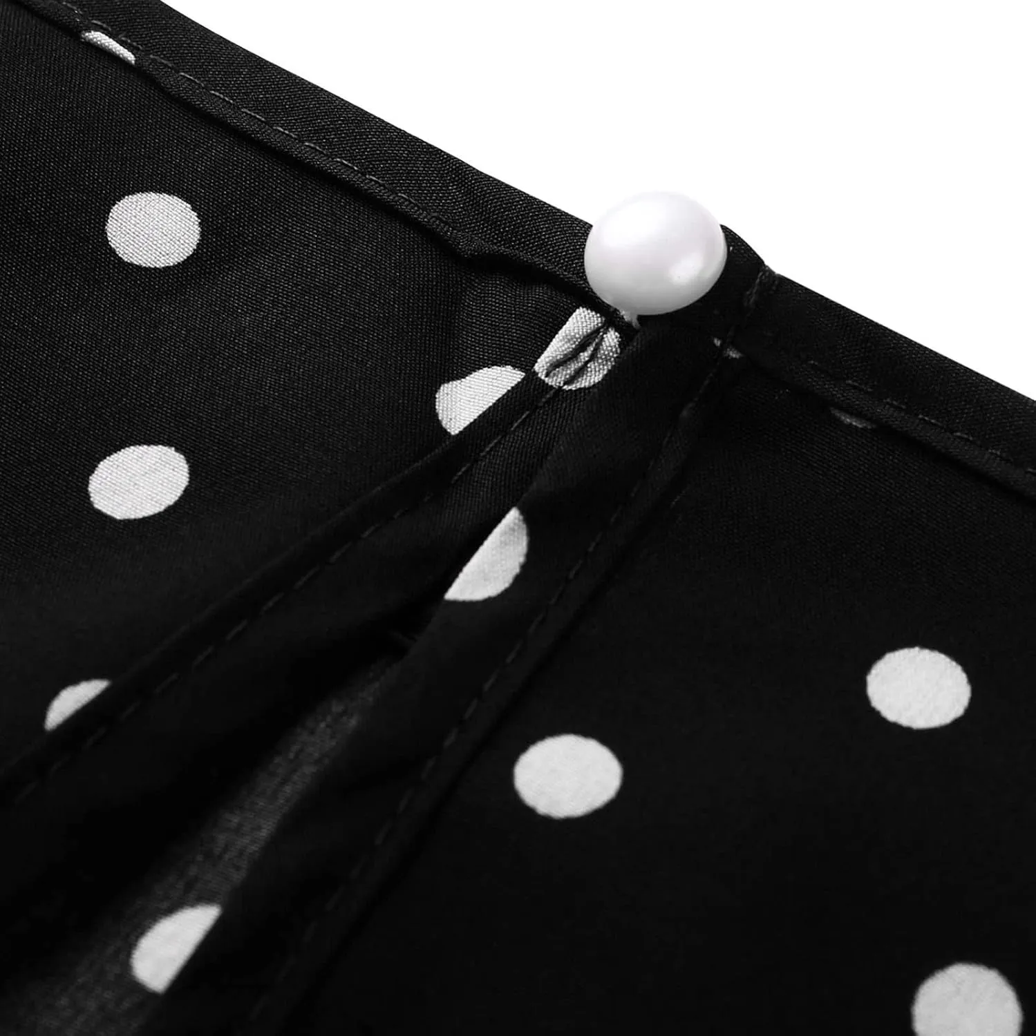 Women's Elegant Round Neck Sleeveless Dress Hem Ruffle Pleated Midi Skirt Polka Dot Loose Dresses Party Vacation