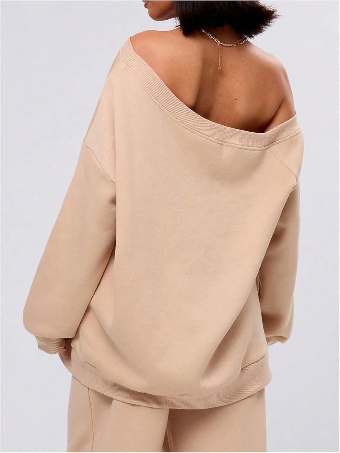 Women's Off The Shoulder Sweatshirt Long Sleeve Drop Shoulder Oversized Pullover Tops Fall Outfits