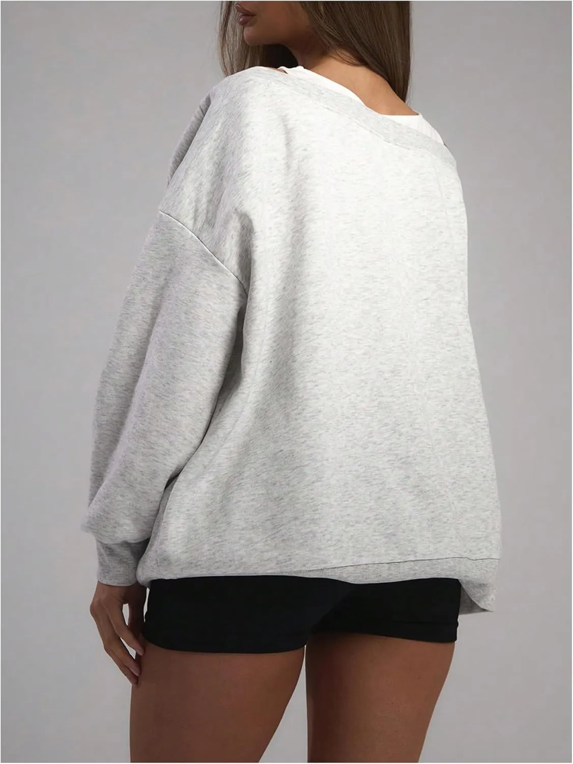 Women's Off The Shoulder Sweatshirt Long Sleeve Drop Shoulder Oversized Pullover Tops Fall Outfits