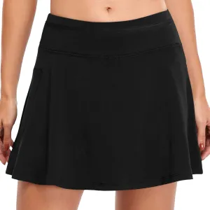 Womens Skorts with Pockets Summer Trendy Tummy Control Athletic Yoga Skirts with Short High Waist Tennis Swim Suit Bottoms