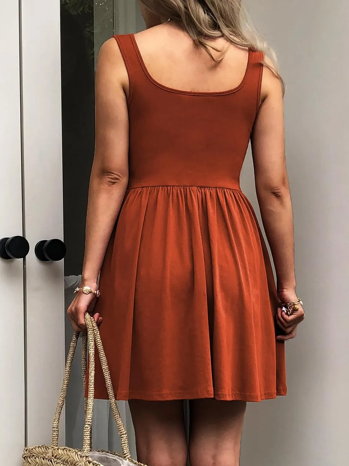Women's Sleeveless Button Down Casual Mini Dress with Pockets  Soft Summer Dress for Daily Wear