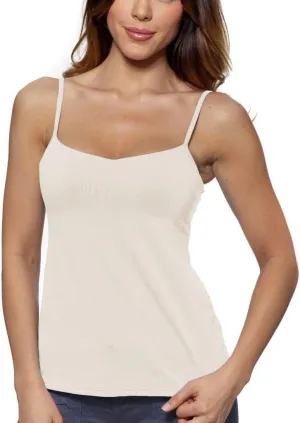 Women's Underwire Bra Camisole, Sleeveless, Scoop Neck, One Size, Standard Length