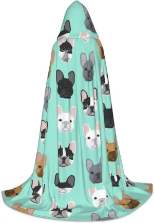 WURTON French Print Halloween Hooded Capes Unisex Hooded Cloaks Gothic Cloaks For Cosplay Festivities