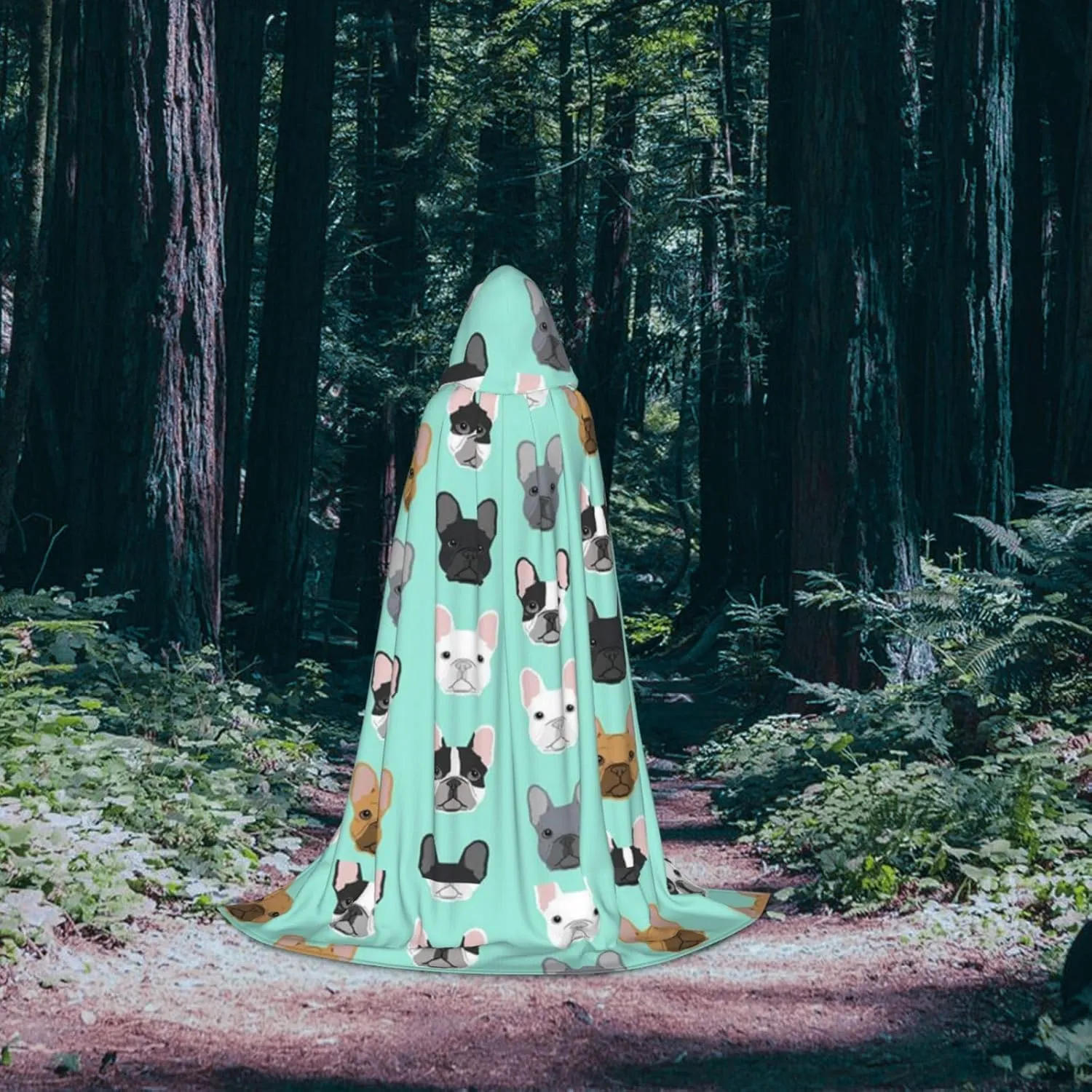 WURTON French Print Halloween Hooded Capes Unisex Hooded Cloaks Gothic Cloaks For Cosplay Festivities