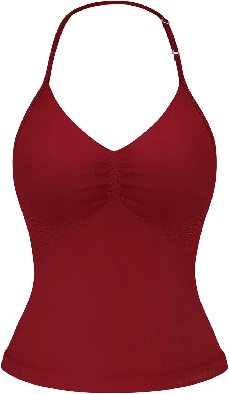 YEOREO SoftHue Impact Longline Strappy Top Women's Halter Workout Tank Tops Backless Gym Longline with Adjustable Strap