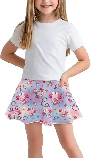 ZFRXIGN Gym Workout Skorts for Girls 5-14 High Waist Running Skirt Inner Shorts with Pocket Activewear