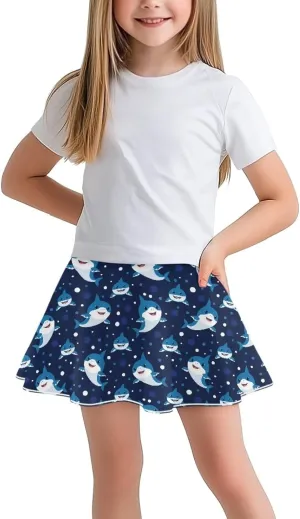 ZFRXIGN Gym Workout Skorts for Girls 5-14 High Waist Running Skirt Inner Shorts with Pocket Activewear
